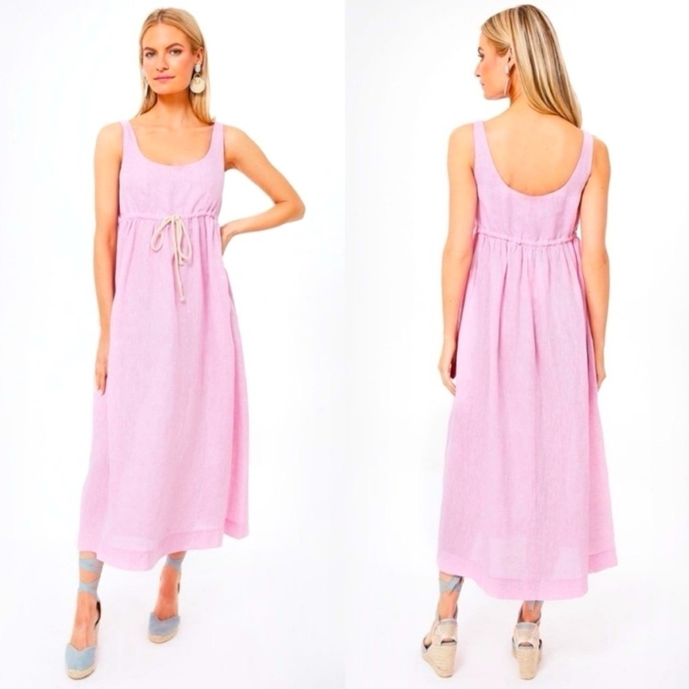 Tuckernuck Pastel Pink Maxi Dress with Tie Waist